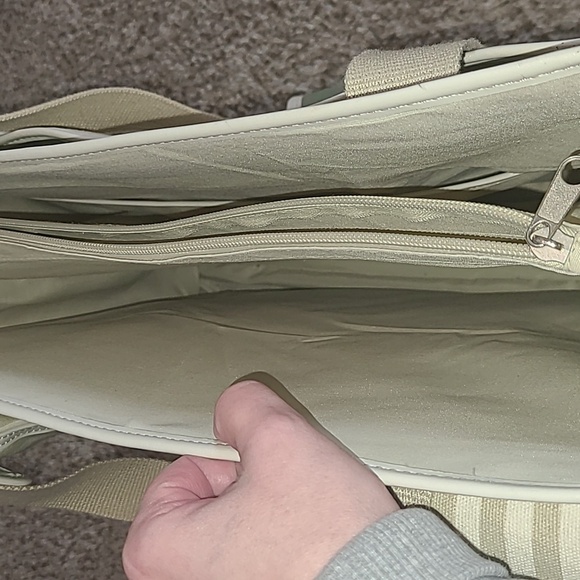 Creating Keepsakes Craft/ Scrapbook Bag Cream and Green Striped Bag - Picture 8 of 10